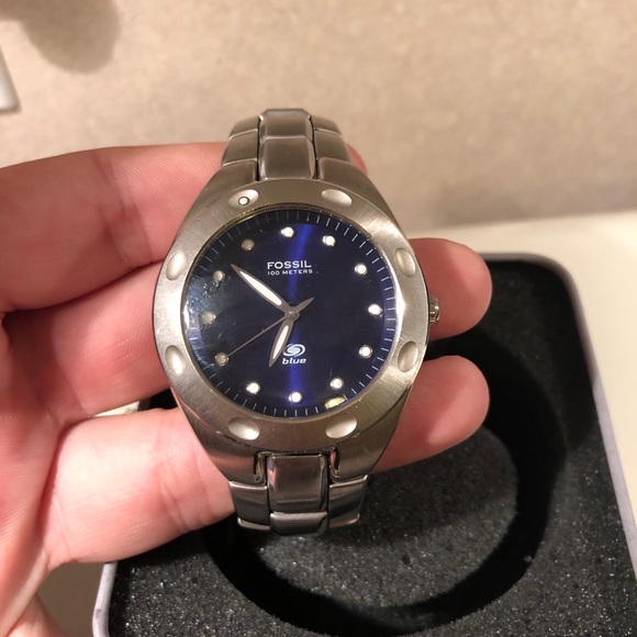 Fossil Accessories | Mens Fossil Blue Watch (Stainless) | Color: Silver | Size: Os | Kdykes1's Closet